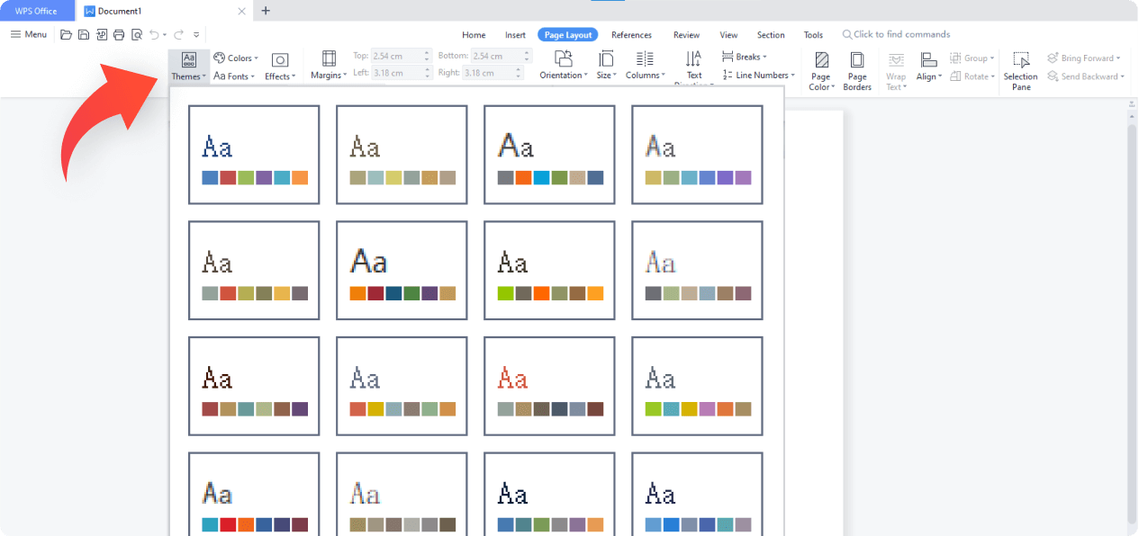 WPS 寫入器提供熱門的文字顏�? class=