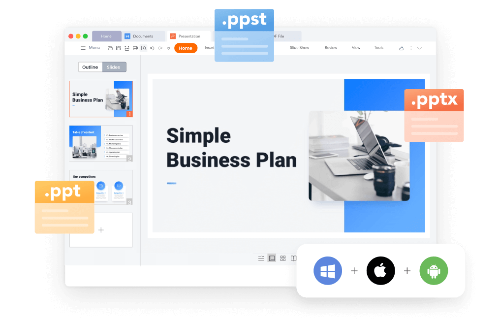 WPS 簡報�?.PPT�?PPTX 檔案相容